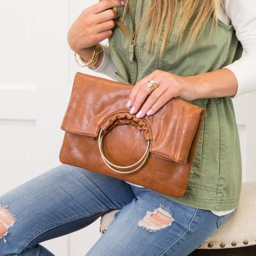 O Ring Clutch Chestnut